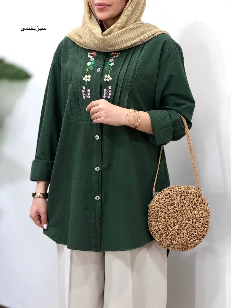 مانتو لینن گلدوزی آیسو سوگل